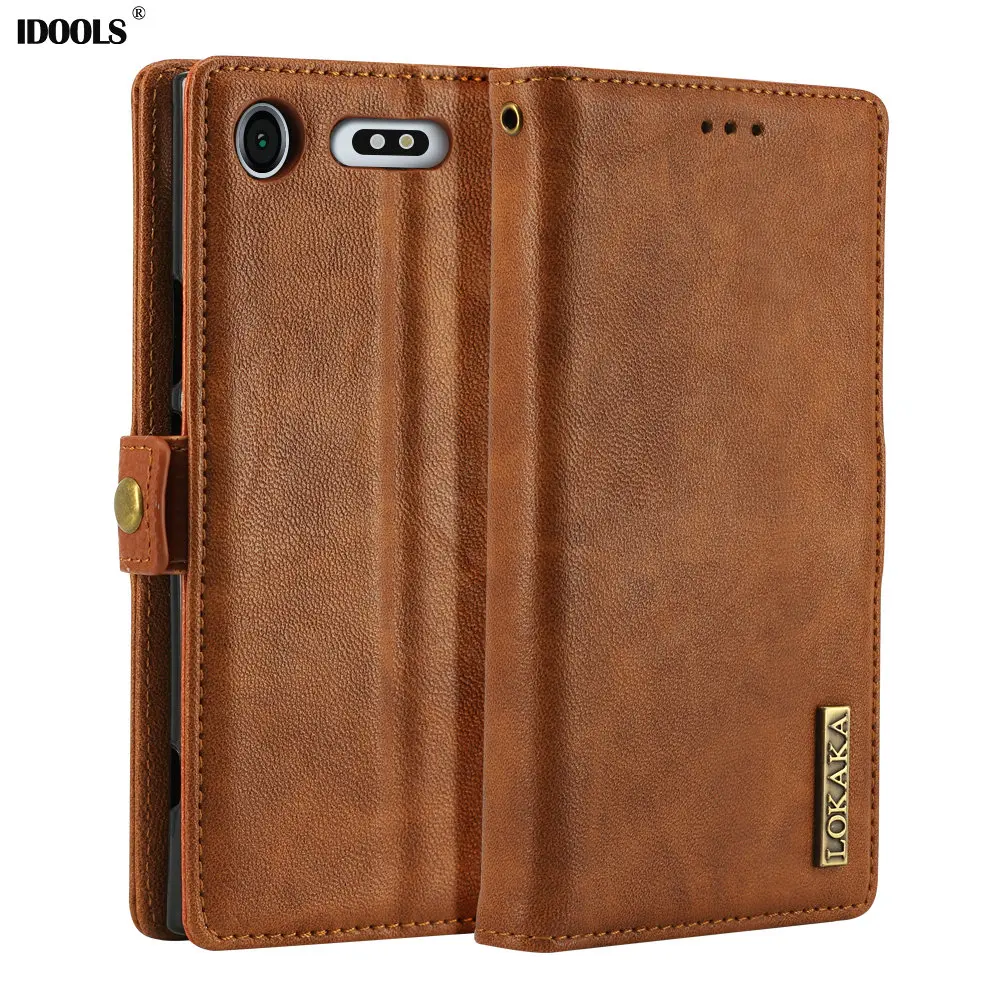 

IDOOLS Flip Case for Sony Xperia XZ2 Luxury Wallet PU Leather Stand For Sony XZ1 Cover Phone Bags Cases For Sony XZ1 G8341 G834