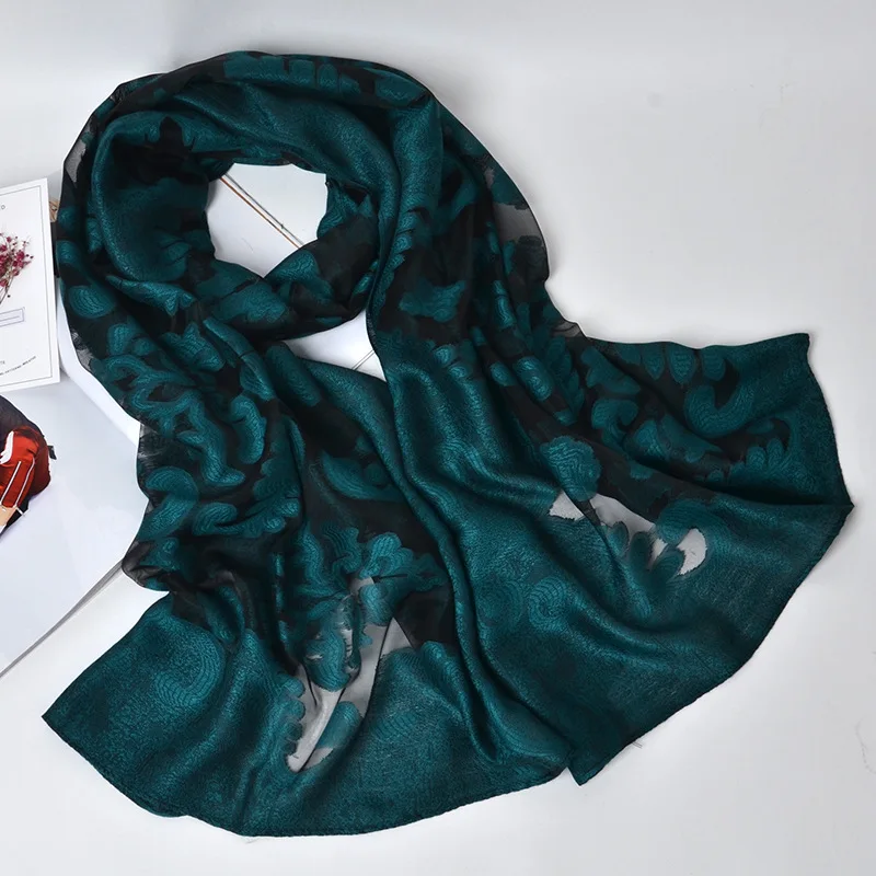 Лидер продаж; Новинка хиджаб зима шарф Для женщин кружева пряжи градиент Tie-Dyed цветок и шарфы пляжные полотенца бандана Sftd03 - Цвет: 9