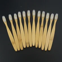 DR. PERFECT, 12 шт., белая щетина, гладкий стиль, деревянная зубная щетка, белая бамбуковая щетка, мягкая щетина, бамбуковое волокно, деревянная ручка