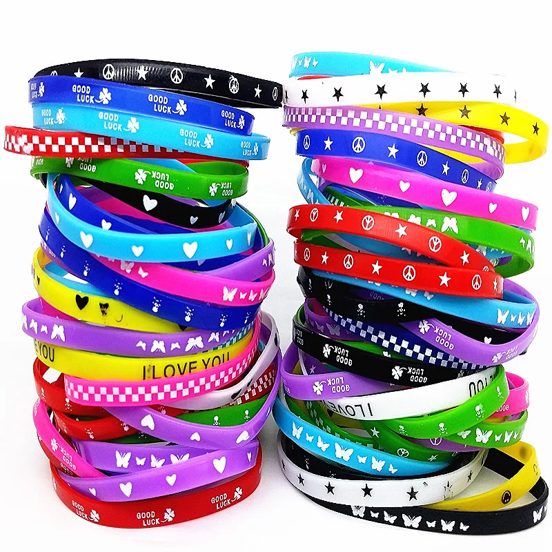 100 шт. детский силиконовый браслет для мальчиков и девочек|kids silicone wristbands|silicone
