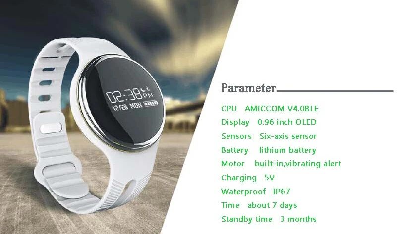 E07 Waterproof Smart Wristband Passometer Fitness Tracker Bluetooth Sports Brace