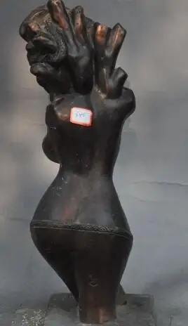 

S2078 chinese bronze Brokeback goddess Beautiful Beauty Belle Artistic Busts statue