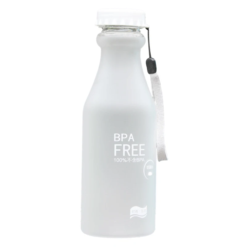 

Popular 550ml Portable Fall Candy Color Frosted Leak Proof Not To Break The Soda Bottle Travel Mug Plastic Water BottlesWhite