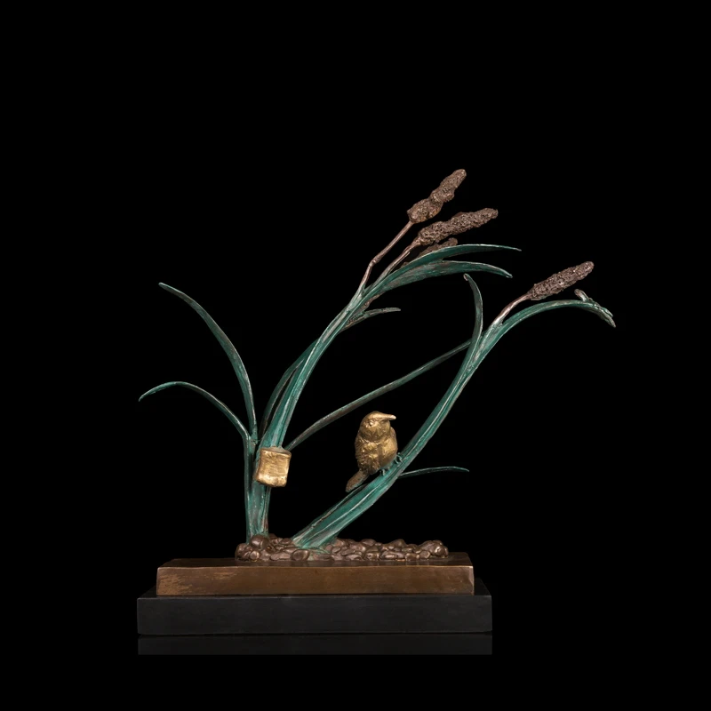 

New Style Classical figurines Rural wind Bird On Plant bronze statues home decoration hot cast statues