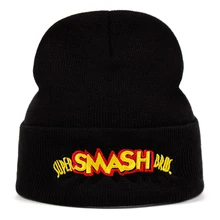Супер Smash Bros Beanie вязаная зимняя шапка однотонный хип-хоп трикотажный свитер шляпа костюм капитана аксессуар подарки теплая зима
