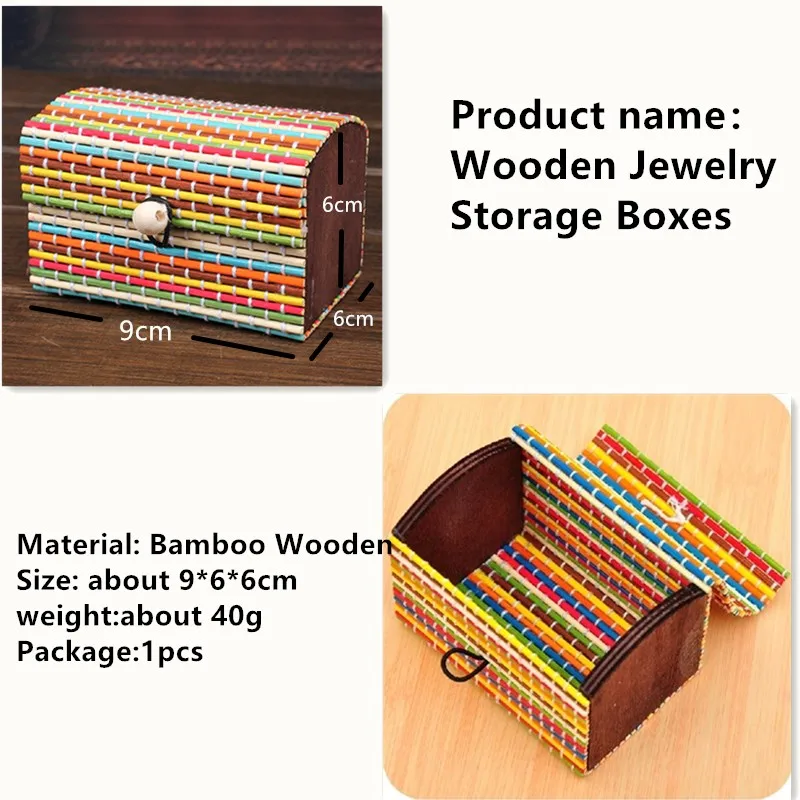 Fashion Ring Necklace Earrings Bamboo Wooden Jewelry Storage Boxes Cosmetic Hot Selling Storage Container