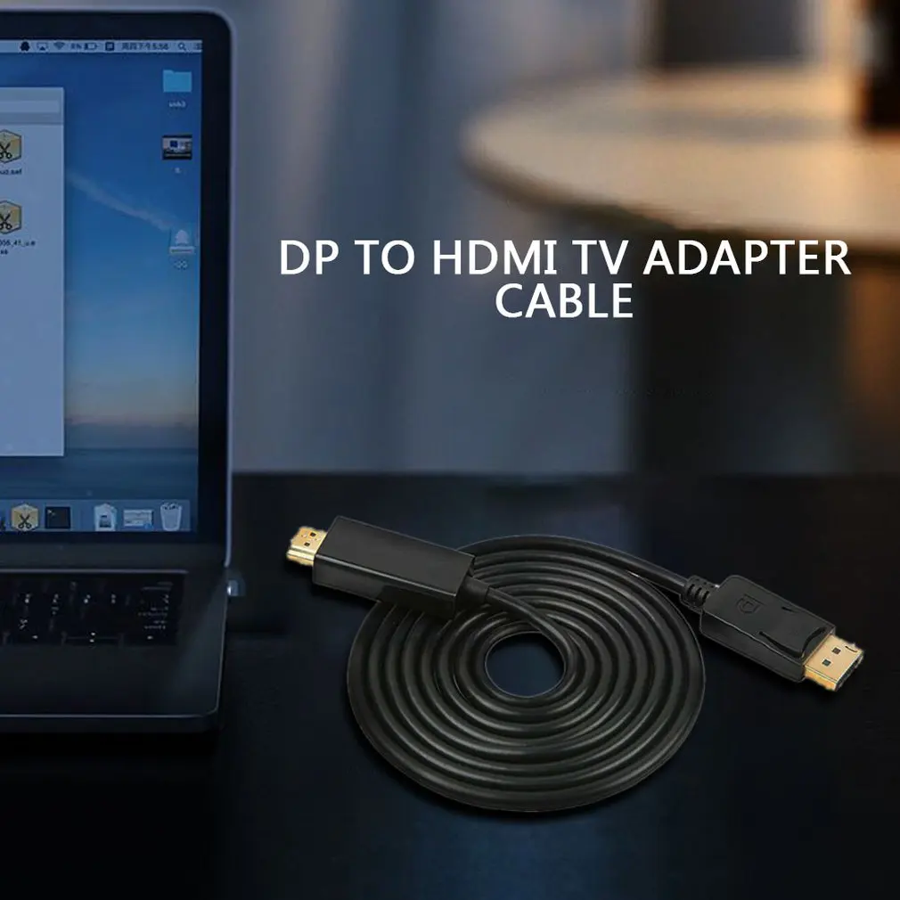 1,8 м 6FT супер длинные Дисплей порты и разъёмы DP к кабель HDMI провода адаптер позолоченный черный