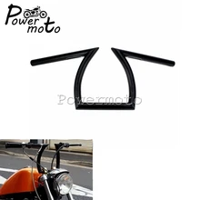 Матовый глянцевый черный " 25 мм ручка Z бар для Harley Кафе Racer Bobber Chopper 23-1/4" широкий 8-3/" Rise руль