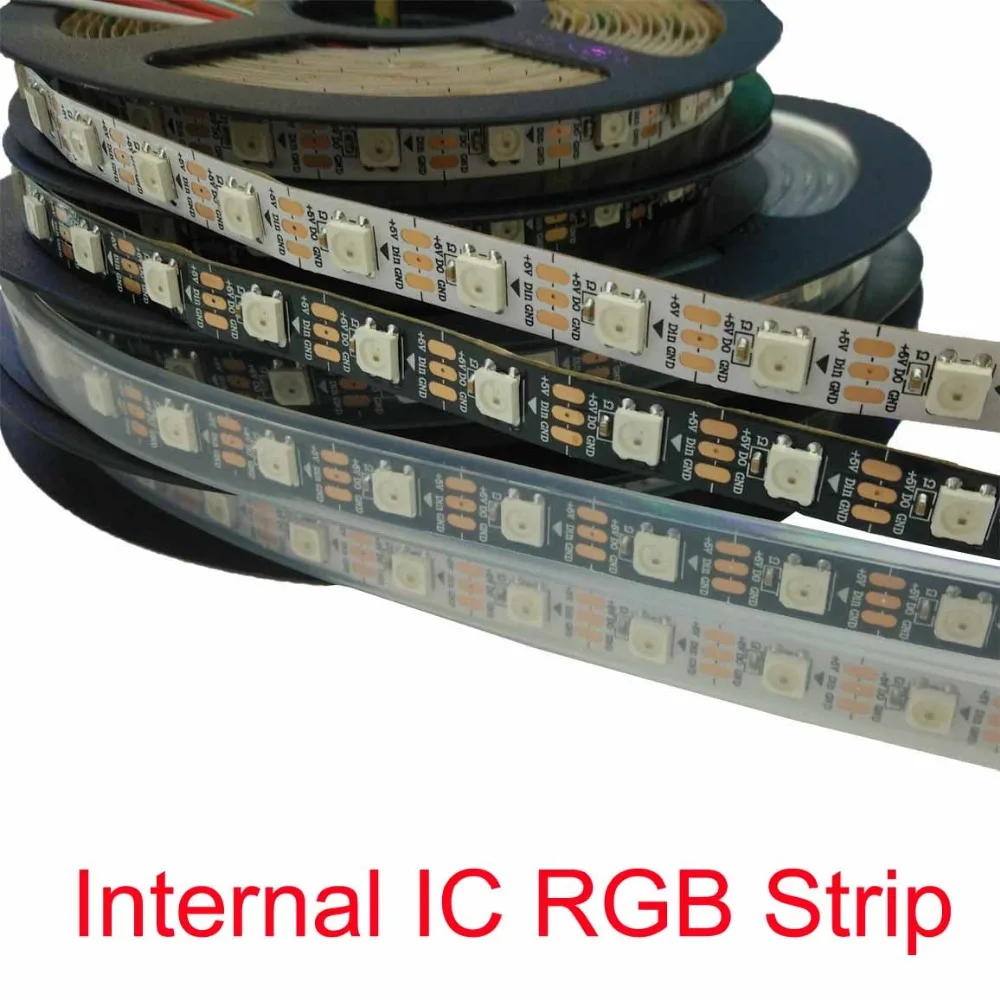 Умная светодиодная rgb лента 5 в постоянного тока ws2812b 100 IC 2811 smd 30/60/5050 светодиодов/м