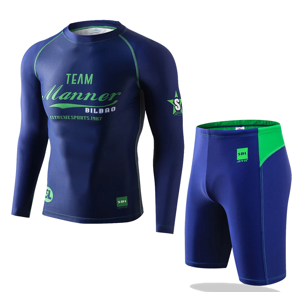 SABOLAY lycra dive skin  rashguard suit surf-clothes surfing swimwear long sleeve swim wetsuit shirt rash guard swimming swim