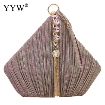

Triangle Rhinestone Evening Bag Women Fashion Mini Party Clutch Handbags Gold Sliver Ladies Purse Wallet Wedding Clutch Bolsa