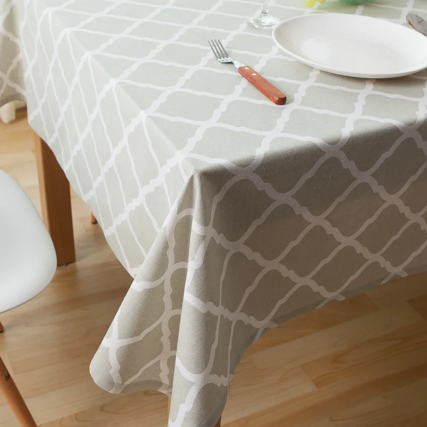  Linen Table Cloth Rectangle Geometric Printing Tablecloths Dustproof Coffee Tea Decor Tables Cover 