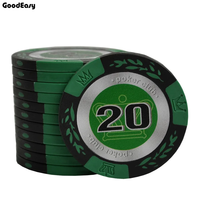 20 Crown Wheat Texas Hold'em глиняные покерные фишки набор с отделкой стикер казино клуб металлические покерные монеты цена 5 шт./лот 14 г - Цвет: 20