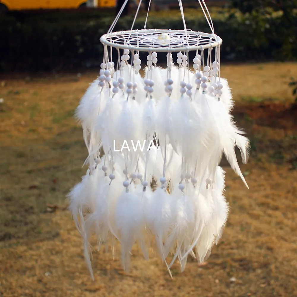 

1pc Artistic New fashion gift Hot white Feather Dreamcatcher Wind Chimes Indian Style Pendant Dream Catcher Gift