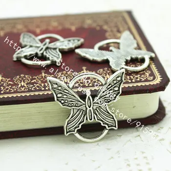 

Sweet Bell 20pcs/lot 25*27mm Antique Metal Alloy butterfly Charm Findings Jewelry Connectors for Bracelets D0223