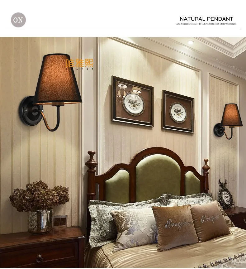 XC-6026 fabric lampshade wall lamp (7)_A