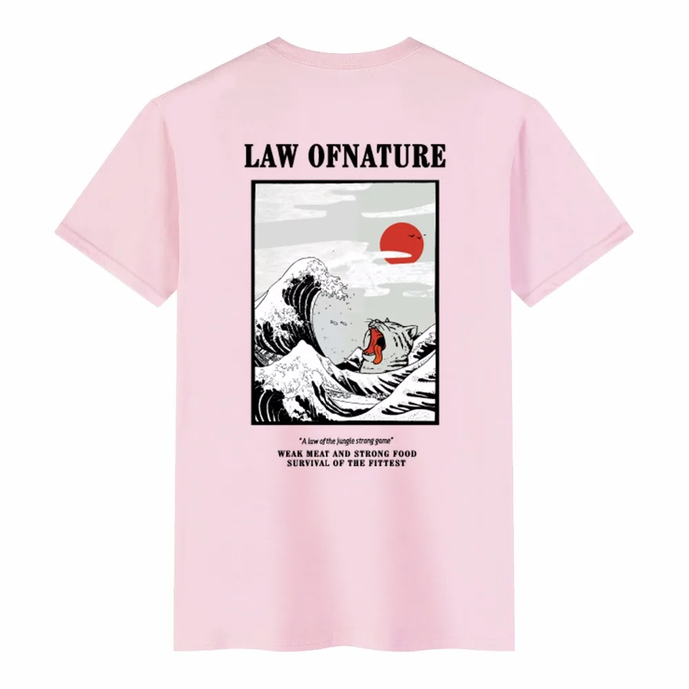 

2019 Newest Japanese Funny Wave Cat T-shirt Men Hip Hop O-Neck Tshirts 100%Cotton Men Women Casual Tee Shirts Harajuku Men's Top