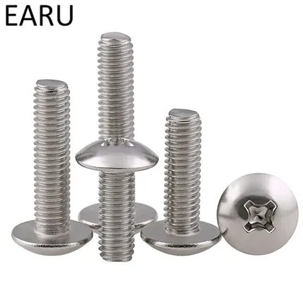 

100pcs 316 Stainless Steel Round Pan Truss Cross Phillips Mushroom Head Screws Bolt M3*4/5/6/8/10/12/14/16/20/25/30mm