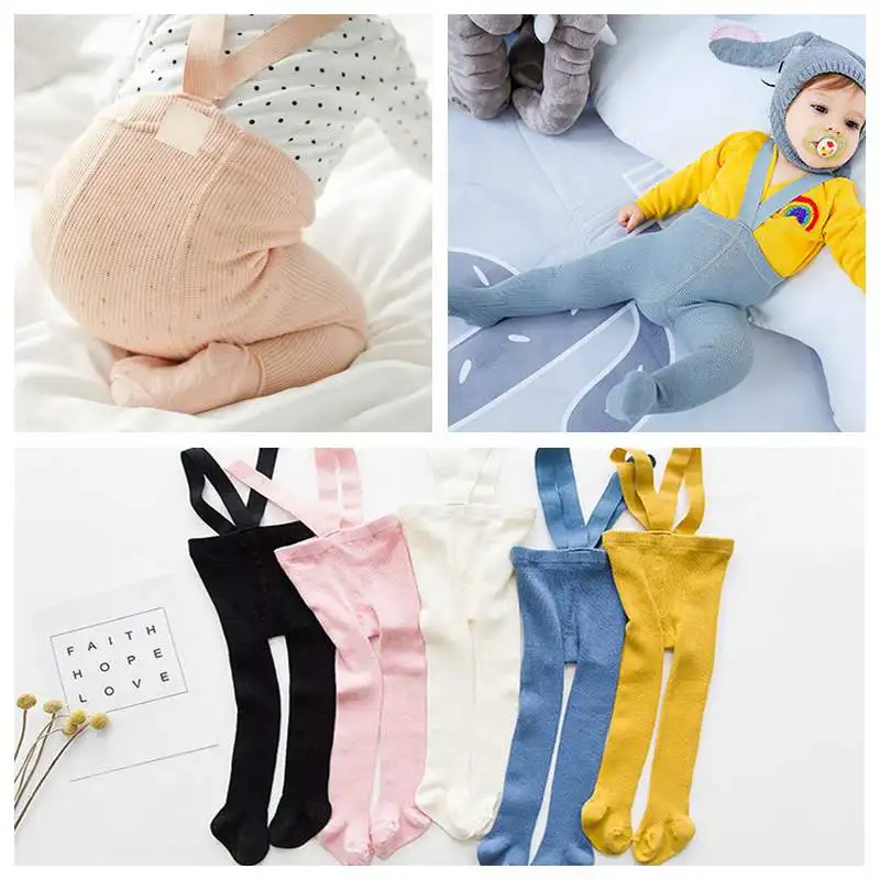 

Solid Color Baby Boy Girl Tights Autumn Winter Cotton Baby Tights High Waist Nursing Navel Suspender Children Pantyhose