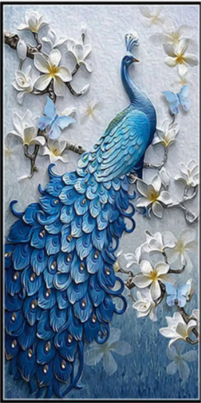 50x95cm square Diy Алмазная вышивка крестиком полный квадрат/круглый 8 фото Алмазная вышивка «Павлин» Стразы Рождественский подарок - Цвет: 50x95cm square