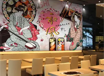 

Factory direct private custom and wind sushi Japanese style living room, TV, sofa background wall