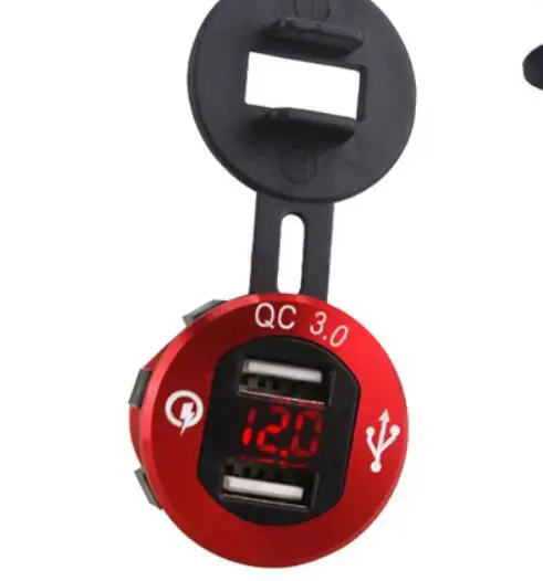QC 3 0 алюминиевый Вольтметр для мотоцикла лодки автомобиля 2 USB зарядное