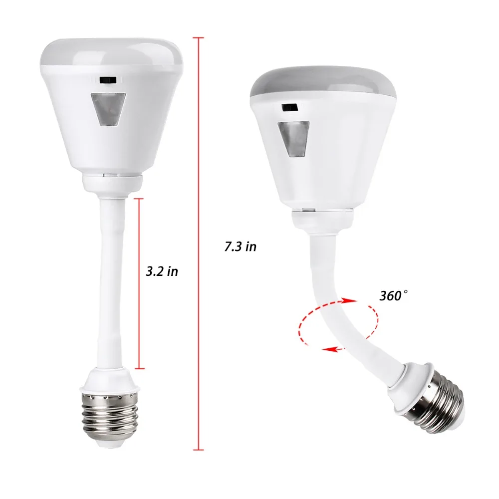 SuperNight 6W E27 LED Night Light 2 in 1 360 Degree Rotation PIR Motion Sensor Lamp Aisle Wardrobe Stairs Garage Decor Lamp Warm (4)