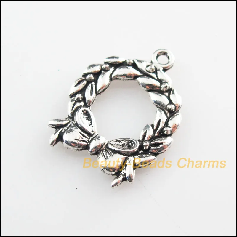 

6 New Pendants Christmas Bell Knot Tibetan Silver Tone Charms 19x25mm