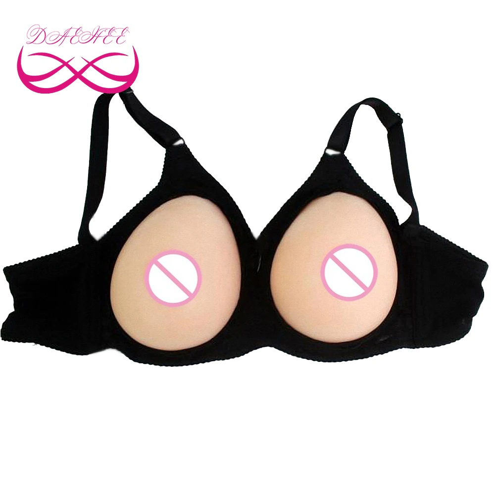

One Set 1600G Bra Support Realistic Silicone Gel Artificial Breast Form Sexy Fake Boob Enhancer For Transgender Crossdresser