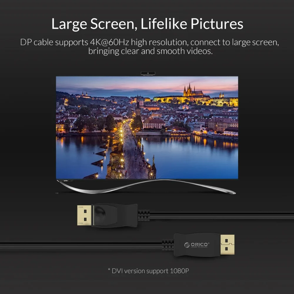 Кабель ORICO DP1.2 DisplayPort к DP HDMI DVI 4K 30/60 Гц кабель для ТВ ПК ноутбука проектора