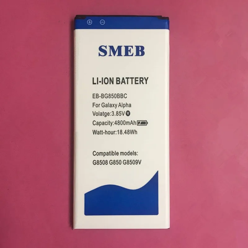 Smeb EB BG850BBC 4800 мАч Батарея для Samsung Galaxy Alpha G850F G8508S G8509V G850 G8508 G850T G850V G850M
