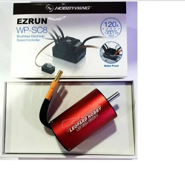 Hobbywing EZRUN водонепроницаемый WP SC8 120A бесщеточный ESC + Lopard 4 полюса LBP3660 3800KV двигатель