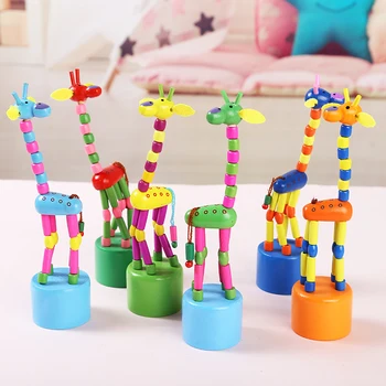 

Wooden Giraffe Children's toys Cartoon Rocking Wooden Toys Development Dancing Wooden Spring Toys Baby Wood Educational toy DS19