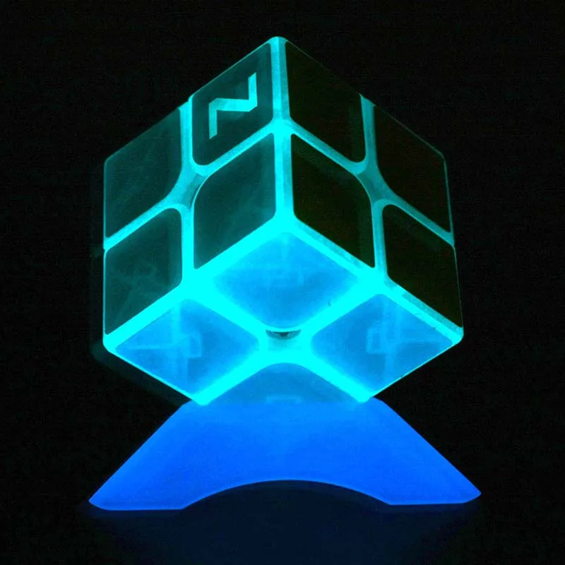 

2X2X2 Noctilucent Transparent Puzzle Cube Luminous Magic Cube For Kid Educational Toy with instruction