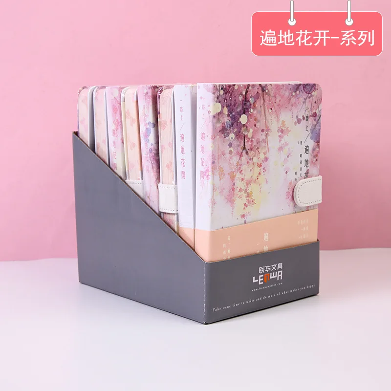 Lianhua 32K girl heart cherry blossom magnetic buckle account book hardcover notebook cute network red notebook