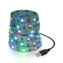 

LED strip TV USB RGB DC 5V/6V SMD 3528 1M 2M 3M 4M 5M Flexible Light Lamps LED Strip Light TV Background Lighting Adhesive Tape