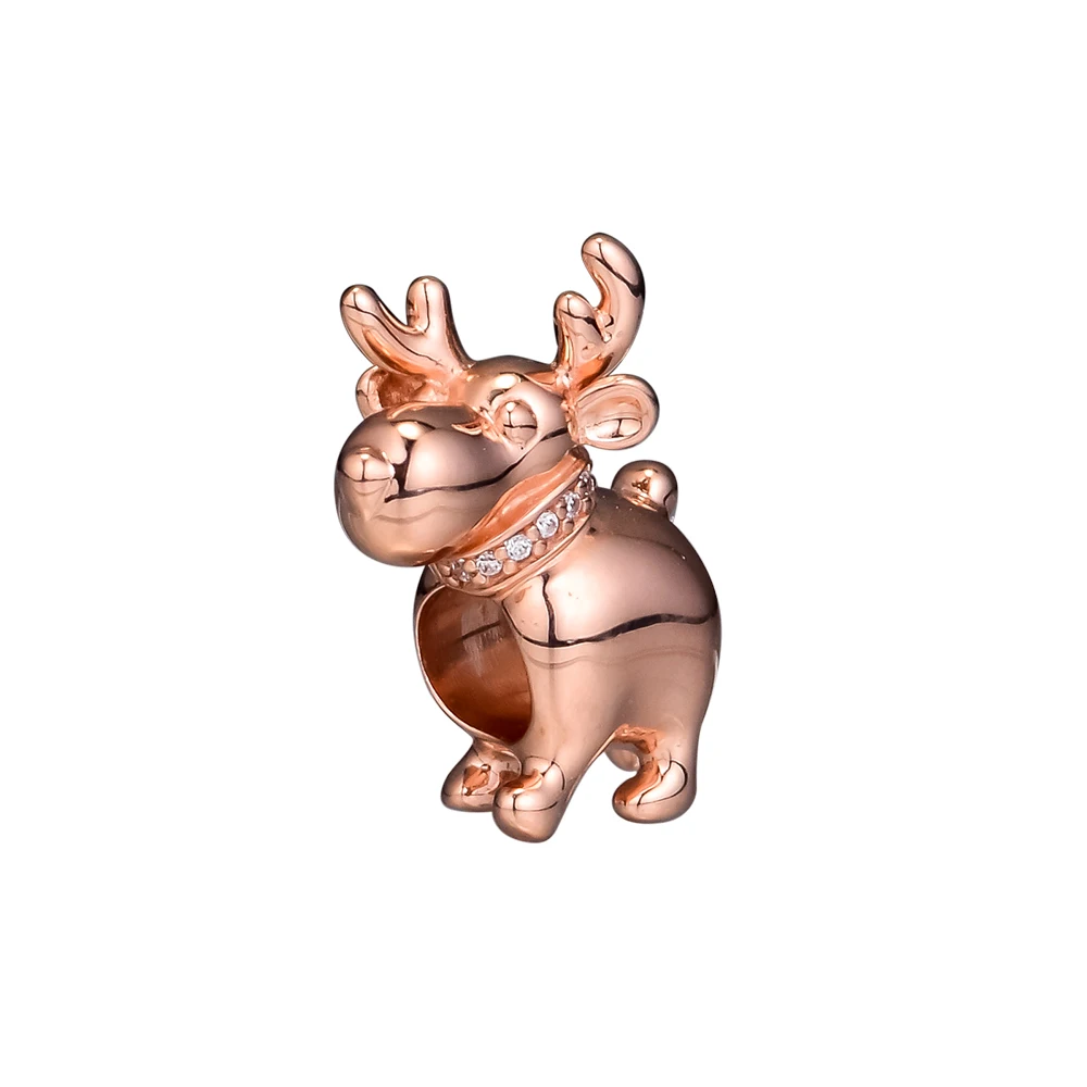

Pandulaso Fashion Female Jewelry Happy Reindeer Charm Fits Charms 925 Silver Original Bracelets Woman Beads For Jewelry Making