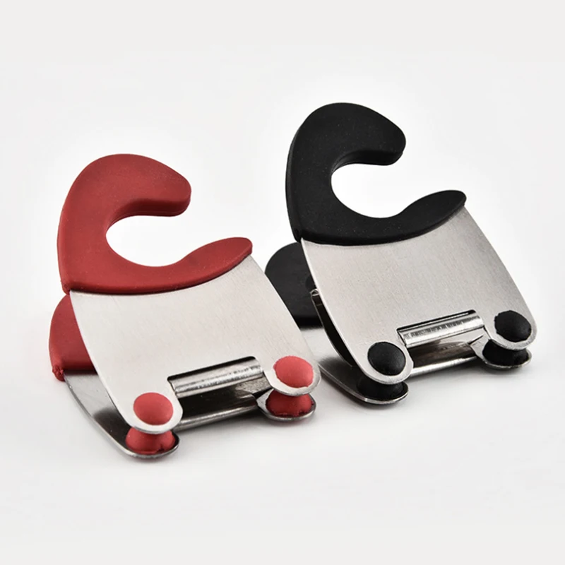 

Pot Clips Stainless Steel Kitchen Tools Spoon Rest Snap on Pots and Pans for Kitchen Utensil Holder
