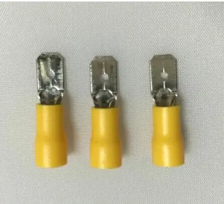 

free shipping 100PCS yellow MDD5.5-250 public pre-insulated terminals cold terminal connector terminals Cars