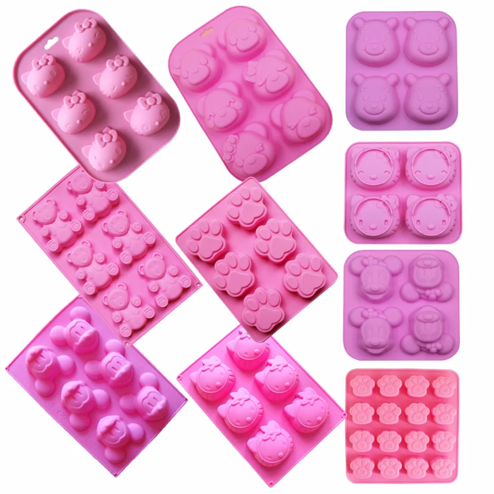 

BAKER DEPOT Silicone mold for chocolate soap bear cake baking mould jelly pudding candy mold cat biscuit pastry bakeware tools