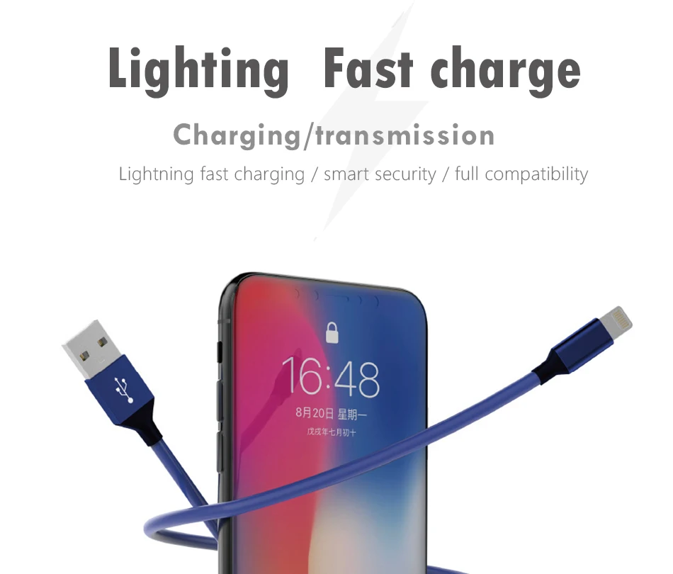 NOHON USB Cable Charging Cable For iPhone X XS MAX XR 8 7 5s 6 6S Plus For ipad Mini 1 2 3 4 TPE Data Sync Lighting Charger Line (1)