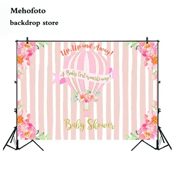 

Neoback baby shower backdrop for photography newborn theme party decoration banner hot air balloons photo background Studio 431