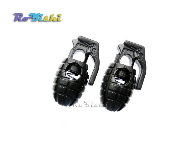 10PCS Black Plastic Grenade Style Cord Lock Stopper For Paracord/Shoe Lace 