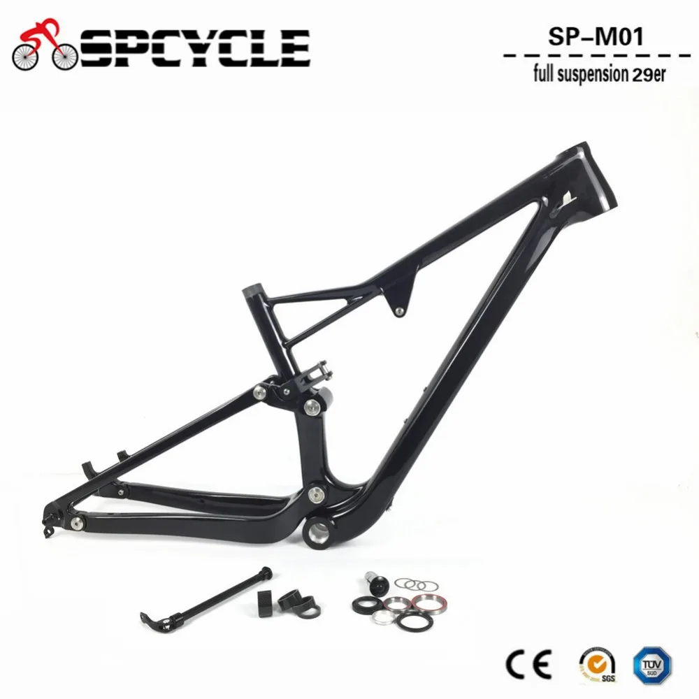 Spcycle 29er Full Suspension Carbon Mountain Bike Frame Disc Brake