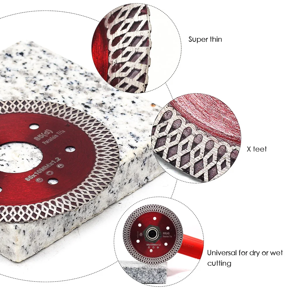 85 мм супер тонкий алмаз керамика Круглопильный Станок для плитки фарфоровые режущие лезвия для резки керамики или фарфоровой плитки