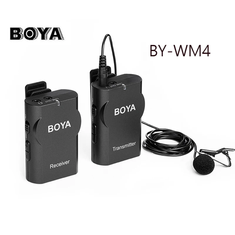 

Boya BY-WM4 Microphone Wireless Studio Condenser System Lavalier Lapel Interview Mic for iPhone Canon Nikon Camera Smooth 4