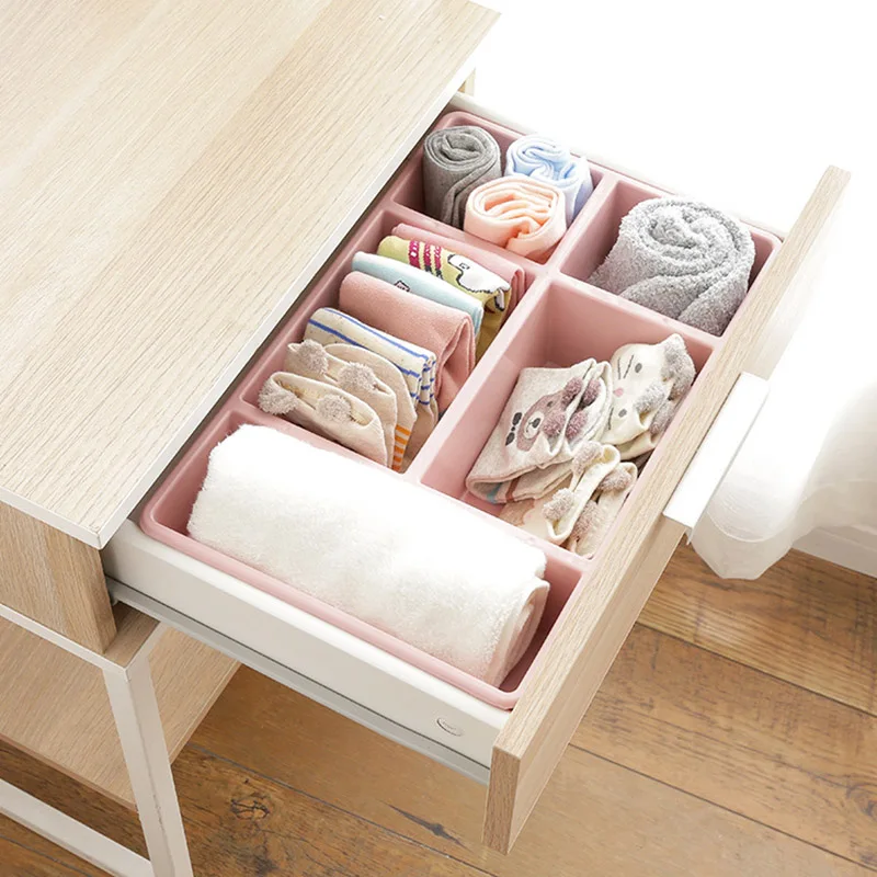 

Plastic Makeup Organizer 5 Grids Desktop Storage Box Cosmetic Sundries Case Container