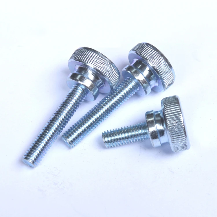 

M3 M4 M5 M6 Thumb Screws with Collar Round Head with Knurling Manual Adjustment Screws Bolts Steel