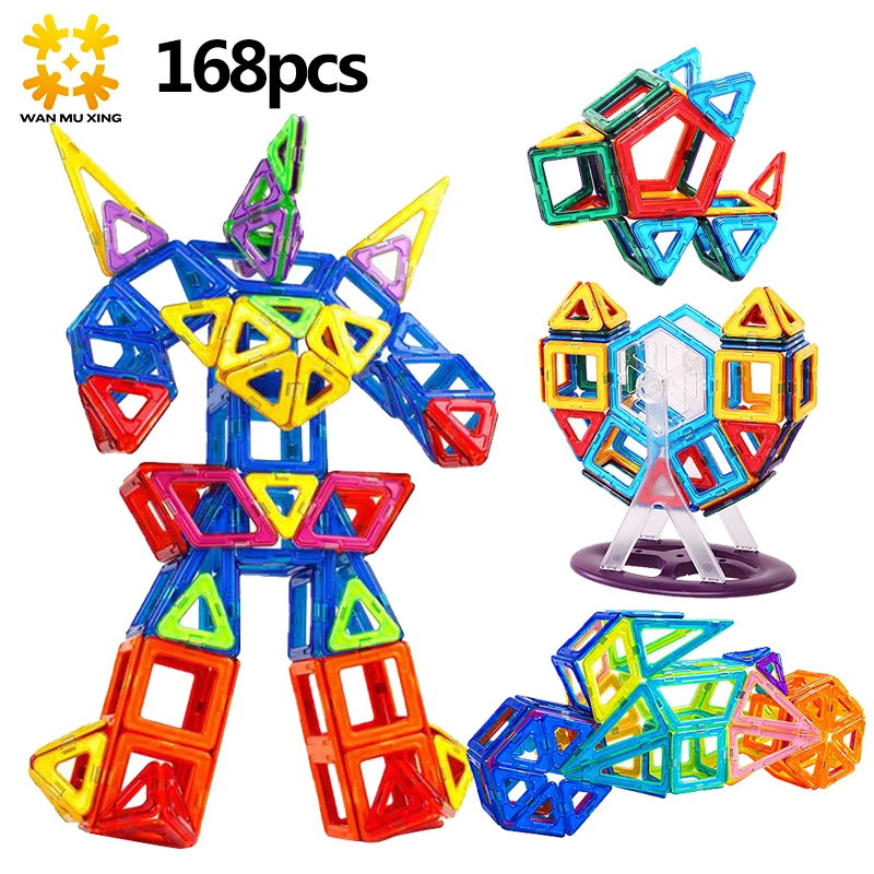 

WMX 168PCS Mini Magnetic Designer Construction Set Model & Building Toy Plastic Magnetic Blocks Educational Toys For Kids Gift