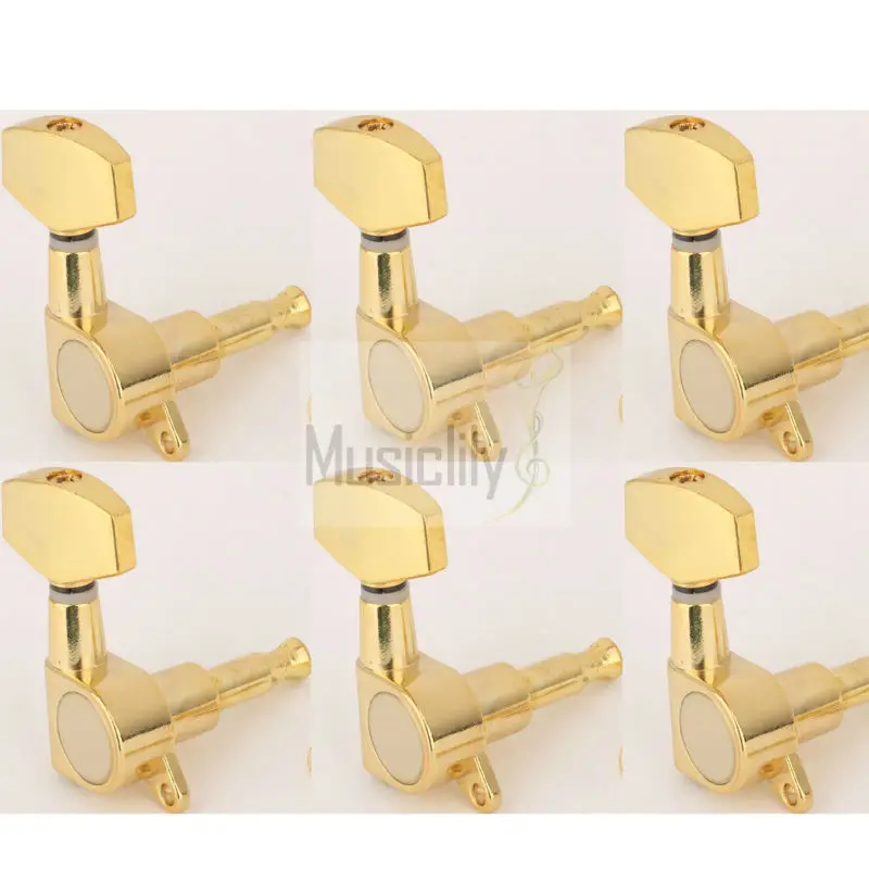 

6Pcs Gold Big Button Guitar Sealed String Tuning Pegs Keys Machine Heads Tuners Set For Right Hand